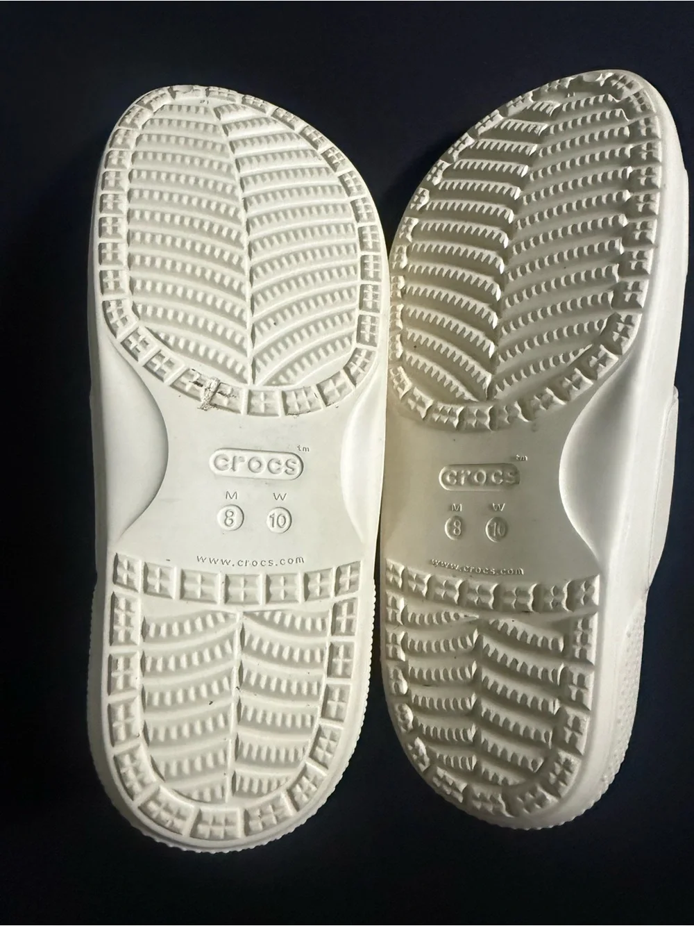 CROCS Kids Double Strap Slide Sandals in Off-White with Badge